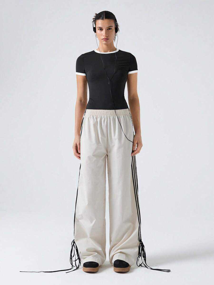 LYSMO Women Contrast Color Trimmed Bodysuit, Simple And Versatile For Daily Wear In Spring And Summer