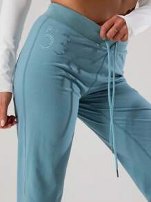 Musera Sport MUSERA Diamonte Pantaloni sport pentru femei cu talie joasă și șnur, cu picior drept, model padel, tenis, pickleball, sală de fitness toamnă-iarnă