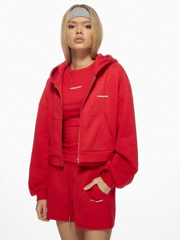 MISSGUIDED Sudadera con capucha y cremallera oversize, deportiva, casual, de calle, para gimnasio, ropa de entretenimiento de otoño e invierno
