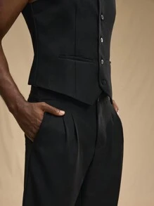 Forever 21 Men's Sleeveless Blazer Vest And Suit Pants Set - Black - View 5