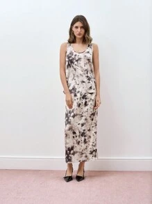 Maija 女士数码豹纹印花多色 U 领背心，时尚设计，百搭早春/春季，现代印花图案，宽松 90 年代服装 - 彩色 - 查看 2