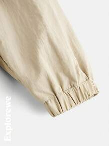 SHEIN 2 pièces Ensemble veste à capuche zippée et pantalon à imprimé lettres manches longues pour adolescentes - Kaki - Voir 11