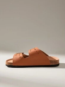 Solecia Women Buckle Design Fashion Casual Flat Loafers For Daily Wear Spring Shoes Spring Break Easter - Brown - View 5