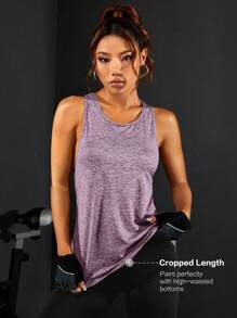 Easithlete Women's Zip Half Fly Athletic Long Sleeve T-Shirt Gym Top Fitted Shirtworkout Tank Top - Violet Purple - View 2