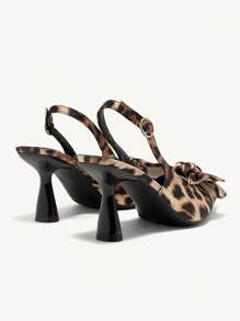 CUCCOO CHICEST Women's New Summer Elegant Bow-Tied Pointed Toe Stilettos High Heels, Leopard Print Romantic Stylish Pumps For Afternoon Tea, Date, Formal Wear - Brown - View 11