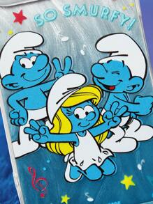 SHEIN X The Smurfs 时尚渐变卡通图案手机壳 - 銀色 - 查看 7
