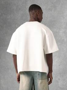 SUMWON Premium Texture Boxy Fit T-Shirt Casual Streetwear Essential Ribbed Crew Neck Minimalist Urban Fashion Loungewear Athletic Comfort