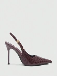 CUCCOO SZL Tacones altos elegantes y con puntera descubierta y estampado de cocodrilo para mujer