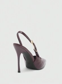 CUCCOO SZL Tacones altos elegantes y con puntera descubierta y estampado de cocodrilo para mujer