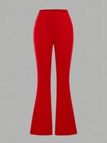 2 件套少女心形和字母印花短袖上衣和喇叭裤 - 紅色 - 查看 8