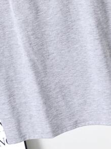 SHEIN Tween Boys Loose Casual Knitted Round Neck Short Sleeve T-Shirt - Light Grey - View 5
