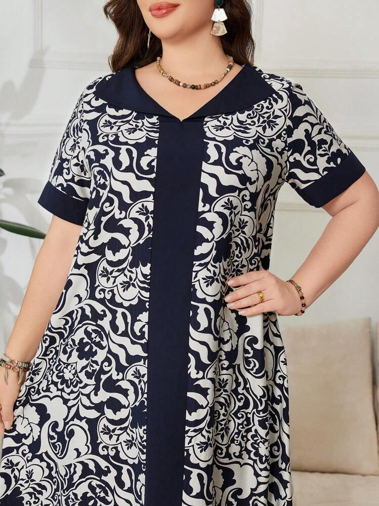 Lacomfia فستان كاجوال يومي طباعة زهور عشوائية، تصم...