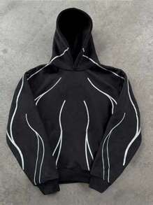 SHEIN Manfinity Dauomo 男士休闲简约套头连帽衫，日常穿着