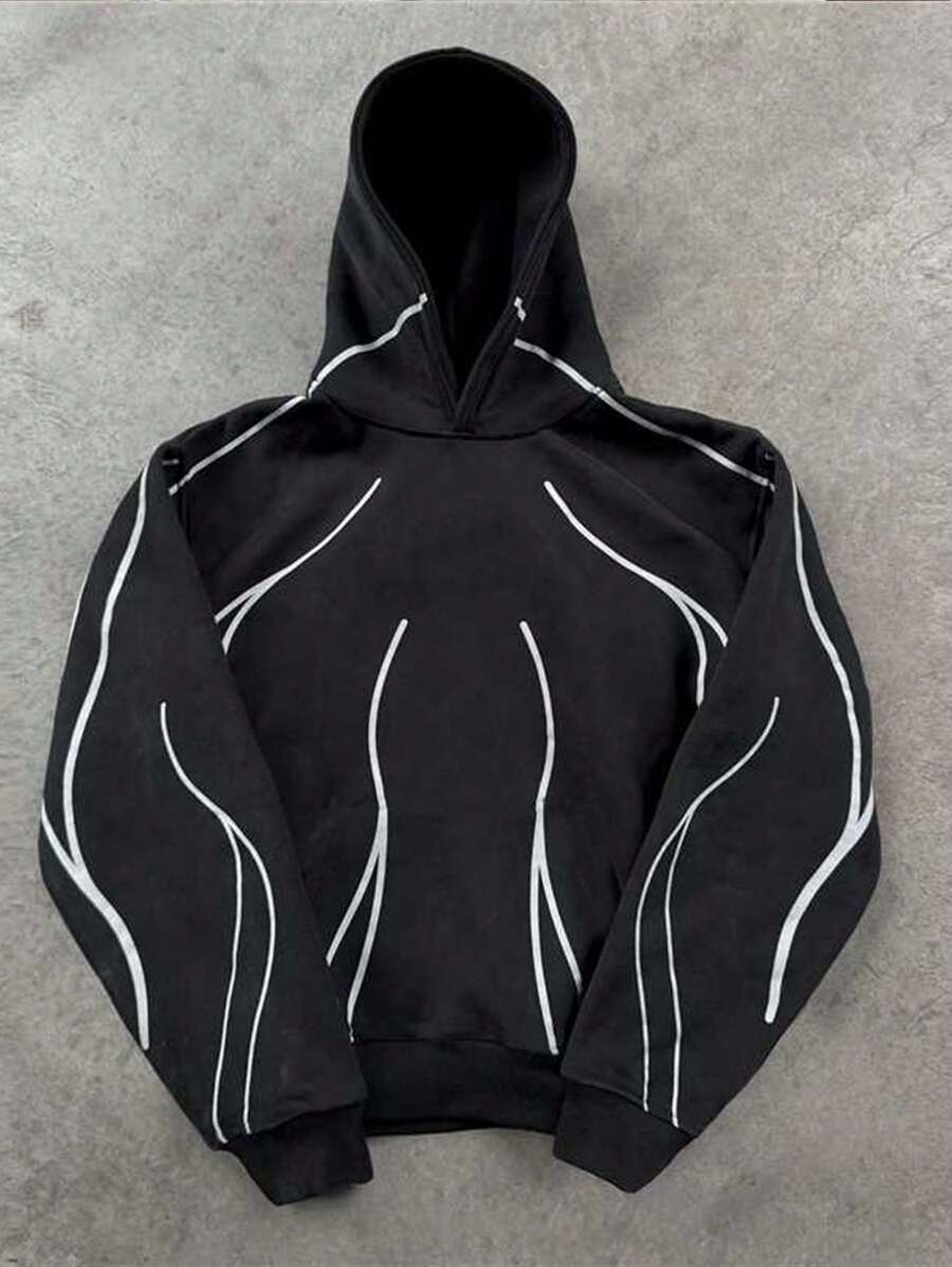 SHEIN Manfinity Dauomo 男士休闲简约套头连帽衫，日常穿着