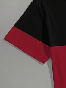 Manfinity Homme Herren Einfarbiges Splice Rundhals Kurzarm Lässig Top