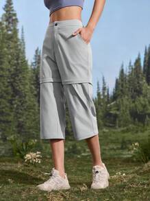 In My Nature Women's Casual Solid Color Detachable Hiking Pants