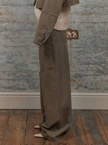 MUSERA Low Rise Wide Leg Seam Detail Belt Loop Denim Jeans Spring 90's Y2k Streetwear Summer Capsule 4.0 Western Concert Winter Nashville Work Office Casual Chic - Camel - View 3