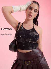 SHEIN EZwear Tie Dye Cami Top - Multicolor - View 3