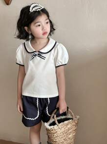 DAZY 2pcs/Set Young Girls Fall Outfits - White - View 3