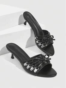 CUCCOO GRLICON Women's High Heel Sandals, Y2K Style, Punk Rock, Biker, Cool Girl, Suitable For Halloween, Christmas, Party - Black - View 8