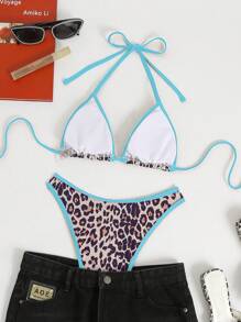 Swim SXY 2025 春假女士休闲运动风格方领露背平角短裤泳装 - 彩色 - 查看 2