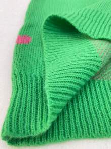 Calvaya Suéter informal de manga larga con cuello alto de punto, diseño de bloque de color y gráfico de corazón, para mujer de talla grande, otoño/invierno
