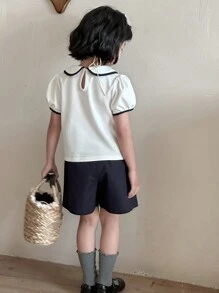 DAZY 2pcs/Set Young Girls Fall Outfits - White - View 2