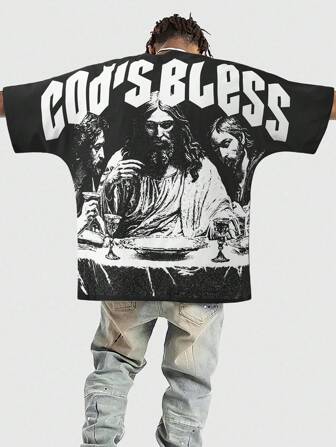 Street Life Men's Blockcore Casual Streetwear Print Button Down Shirt, Minimalist Everyday Style