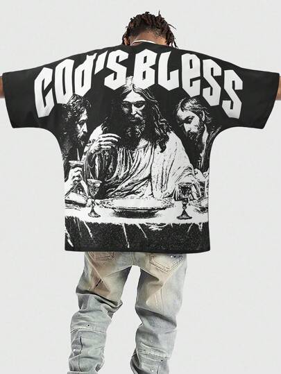 Street Life Men's Blockcore Casual Streetwear Print Button Down Shirt, Minimalist Everyday Style