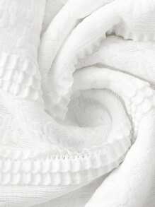 SHEIN ICON Plus Size Summer White Knitted Jacquard Minimalist Style Shorts - White - View 3