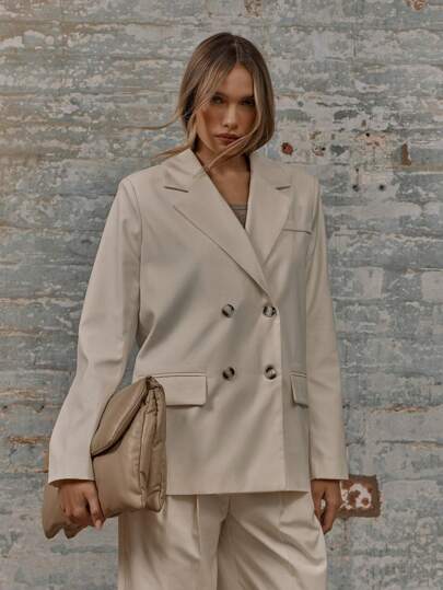 MUSERA Blazer de doble botonadura con bolsillos de gran tamaño, elegante, de negocios casuales, para verano, , vacaciones, graduación, fiesta de graduación, invitado de boda, cumpleaños, vacaciones