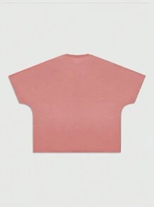 ROMWE MEN Street Life Men's Loose Cross Print Raglan Sleeve T-Shirt - Pink - View 2