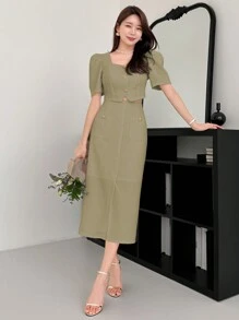 DAZY 2pcs/Set St. Patrick's Day Short Business Casual Blazer & Skirt