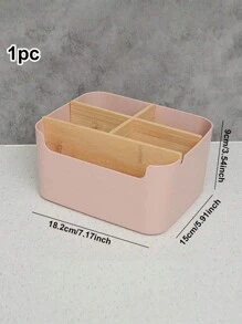 1pc Bamboo Desk Organizer With 5 Compartments, High Quality Moisture-Proof Storage Box For Office Supplies, Pen Holder, Bathroom Cosmetic Storage Box, Living Room Multipurpose Rack, Jewelry Storage Box For Earrings And Rings, Household Storage & Organization Product, Suitable For Placement On Desks, Cabinets, Dressing Tables, Dorm Desks Back To School - Multicolor - View 11