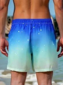 Surfspeed Pantalones cortos de playa casuales para hombre, minimalistas y , aptos para uso diario - Azul - Ver 2