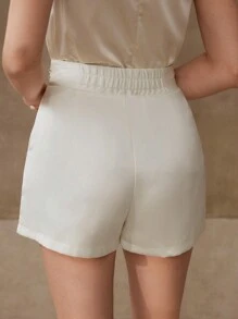 MOTF Pantalones cortos con bolsillos en diagonal y detalles de diamantes de imitación - Albaricoque - Ver 6