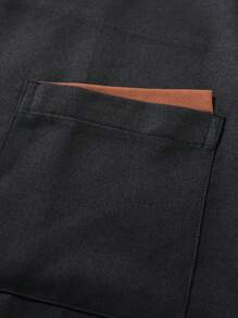 Manfinity Homme Men's Contrast Trim Front Button Short Sleeve Chef Shirt Men Work Shirts