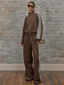 MUSERA Straight Leg Drawstring Waist High Rise Track Pants Vacation  Capsule Summer Airport Holiday Fall, Autumn, Winter, Back To School Fall Autumn Winter Christmas Elegant