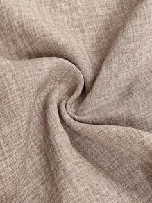 SHEIN 孕妇简约纯色圆领短袖褶皱衬衫，休闲日常穿着 - 杏色 - 查看 5