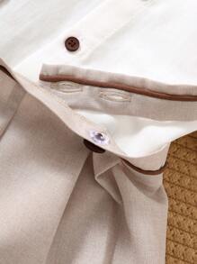 2 pièces Ensemble de chemise à col Peter Pan mignon et salopette pour bébé garçon/fille. Tenue de gentilhomme, convient pour un anniversaire, une occasion, un mariage, un baptême, une célébration du 1er anniversaire, une baby shower - Multicolore - Voir 8