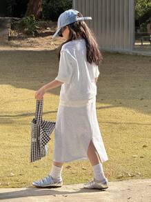 Dazy Kids 2pcs Tween Girl Fall Outfit Sets,Back To School Clothes - Grey - View 4