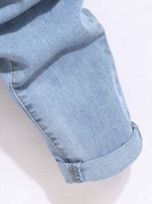 Manfinity LEGND Men's Casual Washed Ripped Skinny Fit Jeans - Light Wash - View 7