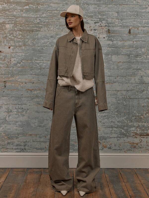 MUSERA Low Rise Wide Leg Seam Detail Belt Loop Denim Jeans Spring 90's Y2k Streetwear Summer Capsule 4.0 Western Concert Winter Nashville Work Office Casual  Chic