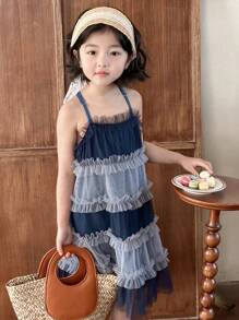 DAZY 秋季年轻女孩休闲连衣裙 - 藍色 - 查看 5