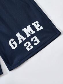 SHEIN 5pcs/Set Kids/Tween Boys Letter & Numeral Printed Relaxed Solid Color Shorts, Multi-Pack, Versatile For School, Garden, Beach, Birthday, Suitable For Spring, Summer, Autumn, Winter