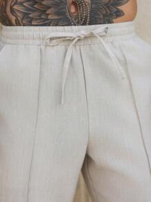 Manfinity Homme Pantalones cortos casuales de hombre de unicolor con cordón a la cintura