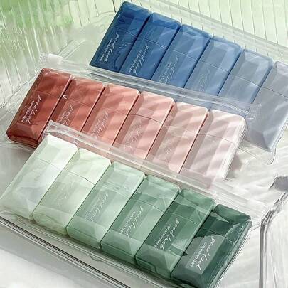 Bộ 6 băng xóa hình vuông Gradient, đơn giản và thời trang dành cho học sinh, tiện dụng khi quay lại trường