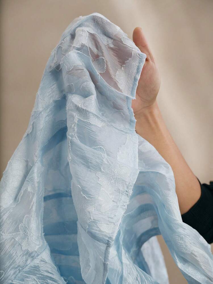 Elegant Jacquard Cut-Out Gathered Waist Lantern Sleeve Women's Blouse Top, Spring, Summer, Festival, Going Out, Vacation