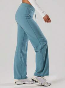 Musera Sport MUSERA Diamonte Pantaloni sport pentru femei cu talie joasă și șnur, cu picior drept, model padel, tenis, pickleball, sală de fitness toamnă-iarnă