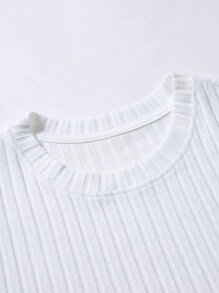 Manfinity Homme Plus Size Men Contrast Color Crew Neck Short Sleeve Ribbed Casual T-Shirt - Multicolor - View 5